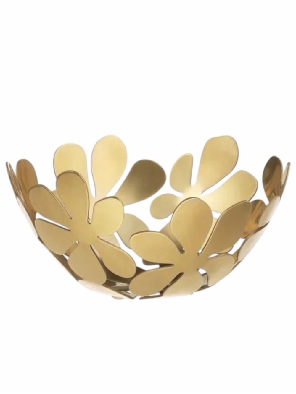IKEA Stockholm Brass Toned MCM Inspired Floral Metal Bowl